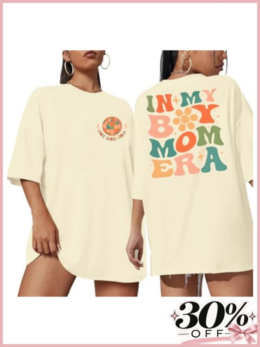 Women's Boy Mom Graphic Tee Cotton Blend Short Sleeve Mama Shirt